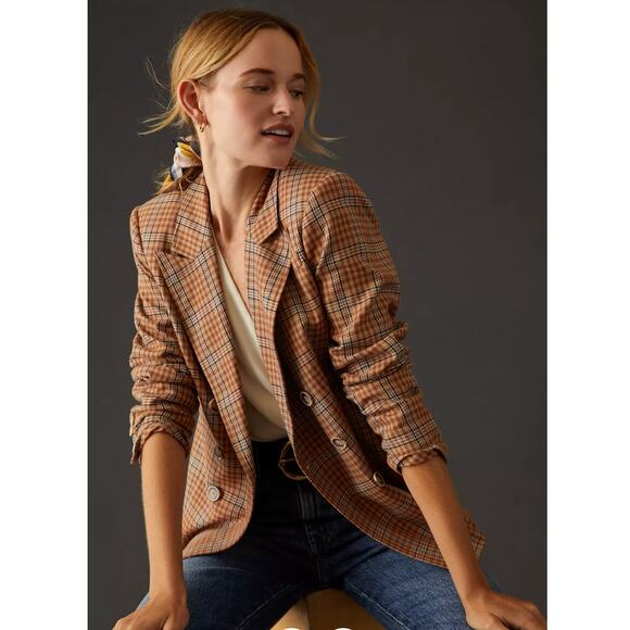 NEW PAIGE $598 Londyn Blazer + Avedon Trouser Bronze Dust Set - Picture 11 of 12